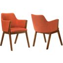 The appearance of Renzo Orange Fabric and Walnut Wood Dining Side Chair Set of 2 designed by Armen Living in the modern / contemporary interior design. This orange piece of furniture was selected by 1StopBedrooms from Renzo Collection to add a touch of cosiness and style into your home. Sku: LCRESIWAOR. Material: Rubberwood.