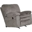 The appearance of Reyes Graphite Lay Flat Power Recliner designed by Catnapper in the transitional interior design. This silver piece of furniture  was selected by 1StopBedrooms from Reyes Collection to add a touch of cosiness and style into your home. Sku: 624007279228. Material: Fabric.