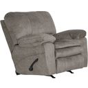 The appearance of Reyes Graphite Rocker Recliner designed by Catnapper in the transitional interior design. This silver piece of furniture  was selected by 1StopBedrooms from Reyes Collection to add a touch of cosiness and style into your home. Sku: 24002279228. Material: Fabric.