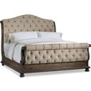 Rhapsody Beige Tufted King Upholstered Sleigh Bed