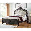 The appearance of Rhapsody Queen Bed In Brown designed by Steve Silver in the transitional interior design. This brown and cream piece of furniture  was selected by 1StopBedrooms from Rhapsody Collection to add a touch of cosiness and style into your home. Sku: RH900QFB;RH900QHB;RH900SR. Bed Type: Panel Bed. Material: Wood. Bed Size: Queen.