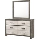 The appearance of Rhett Dresser In Chalk and Gray designed by Crown Mark in the transitional interior design. This chalk and gray piece of furniture was selected by 1StopBedrooms from Rhett Collection to add a touch of cosiness and style into your home. Sku: B8170-1. Material: MDF.