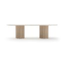 Rhythm Oval Stone Top Dining Table In Cream