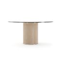 The appearance of Rhythm Round Glass Top Dining Table In Clear designed by Caracole in the modern / contemporary interior design. This clear piece of furniture was selected by 1StopBedrooms from Rhythm Collection to add a touch of cosiness and style into your home. Sku: CLA-425V-205B;CLA-425V-207-DP;GLA-0058V-001T. Table Top Shape: Round. Size: 60" x 60". Material: Oak.