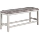 The appearance of Richland Brown Counter Height Bench designed by New Classic in the transitional interior design. This white and brown piece of furniture was selected by 1StopBedrooms from Richland Collection to add a touch of cosiness and style into your home. Sku: D7522-26. Material: Solid Wood.