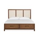 Ridgefield Queen Upholstered Panel Storage Bed In Russet