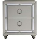 The appearance of Riley Nightstand designed by Global Furniture USA in the transitional interior design. This silver piece of furniture  was selected by 1StopBedrooms from Riley Collection to add a touch of cosiness and style into your home. Sku: RILEY (1621)-SILVER-NIGHT STAND. Material: MDF.