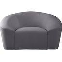 The appearance of Riley Velvet Chair In Grey designed by Meridian in the modern / contemporary interior design. This grey piece of furniture was selected by 1StopBedrooms from Riley Collection to add a touch of cosiness and style into your home. Sku: 610Grey-C. Material: Velvet.