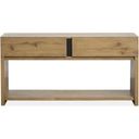 The appearance of Ripley Rectangular Sofa Table In Rustic Caramel and Dark Bronze designed by Magnussen in the modern / contemporary interior design. This rustic caramel/dark bronze piece of furniture  was selected by 1StopBedrooms from Ripley Collection to add a touch of cosiness and style into your home. Sku: T6421-73. Material: Oak Veneer.