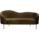 Ritz Velvet Loveseat In Brown