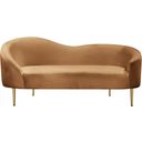 Ritz Velvet Loveseat In Saddle