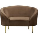 Ritz Velvet Chair In Brown