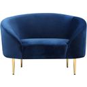 The appearance of Ritz Velvet Chair In Navy designed by Meridian in the modern / contemporary interior design. This navy piece of furniture was selected by 1StopBedrooms from Ritz Collection to add a touch of cosiness and style into your home. Sku: 659Navy-C. Material: Velvet.