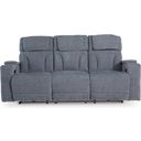 The appearance of RiverTest Power Reclining Sofa In Steel designed by Signature Design by Ashley in the modern / contemporary interior design. This steel piece of furniture  was selected by 1StopBedrooms from RiverTest Collection to add a touch of cosiness and style into your home. Sku: NC4980215. Material: Fabric.