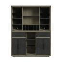 Rizzo Buffet and Hutch with Light In Grey and Dark Espresso
