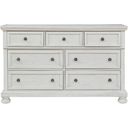 The appearance of Robbinsdale Antique 7 Drawer White Dresser designed by Signature Design by Ashley in the transitional interior design. This antique white piece of furniture was selected by 1StopBedrooms from Robbinsdale Collection to add a touch of cosiness and style into your home. Sku: B742-31. Material: Wood.