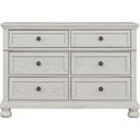 The appearance of Robbinsdale Antique 6 Drawer White Dresser designed by Signature Design by Ashley in the transitional interior design. This antique white piece of furniture was selected by 1StopBedrooms from Robbinsdale Collection to add a touch of cosiness and style into your home. Sku: B742-21. Material: Wood.