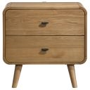 Robyn 2-Drawer Nightstand Bedside Table In Light Ash