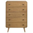 Robyn 5-Drawer Bedroom Chest of Drawers In Light Ash