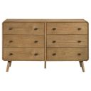 Robyn 6-Drawer Bedroom Dresser In Light Ash