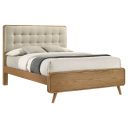 Robyn Wood Queen Platform Bed In Light Ash and Cool Beige