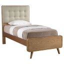 Robyn Wood Twin Platform Bed In Light Ash and Cool Beige