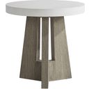 The appearance of Rochelle Outdoor Side Table designed by Bernhardt in the modern / contemporary interior design. This weathered teak piece of furniture was selected by 1StopBedrooms from Rochelle Collection to add a touch of cosiness and style into your home. Sku: X04126;X04126T. Table Top Shape: Round. Material: Wood.