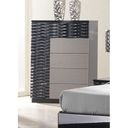 The appearance of Roma Black and Grey Lacquer Chest designed by J&M in the modern / contemporary interior design. This grey piece of furniture was selected by 1StopBedrooms from Roma Collection to add a touch of cosiness and style into your home. Sku: 17777-C. Material: Wood.