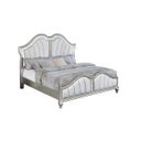 Rory Acacia Wood LED Queen Panel Bed in Silver