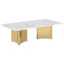 Rosauria Marble Rectangular Coffee Table in White and Gold