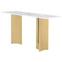 Rosauria Marble Rectangular Console Table in White and Gold