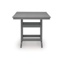 The appearance of Ross Cove Outdoor Counter Height Dining Table In Dark Gray designed by Signature Design by Ashley in the modern / contemporary interior design. This dark gray piece of furniture was selected by 1StopBedrooms from Ross Cove Collection to add a touch of cosiness and style into your home. Sku: P227-632. Table Top Shape: Square.