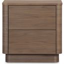 Round Off Tall Nightstand In Walnut Brown