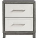 The appearance of Rowan Nightstand In Gray and Ivory designed by Homelegance in the modern / contemporary interior design. This gray and ivory piece of furniture was selected by 1StopBedrooms from Rowan Collection to add a touch of cosiness and style into your home. Sku: 1366-4. Material: Veneer.