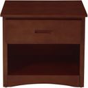 The appearance of Rowe Dark Cherry 2 Drawer Nightstand designed by Homelegance in the transitional interior design. This brown piece of furniture was selected by 1StopBedrooms from Rowe Collection to add a touch of cosiness and style into your home. Sku: B2013DC-4. Material: Wood.