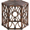 The appearance of Royal Kahala Black Sands Bunching Cocktail Table In Dark Brown designed by Tommy Bahama in the traditional interior design. This dark brown piece of furniture was selected by 1StopBedrooms from Royal Kahala Black Sands Collection to add a touch of cosiness and style into your home. Sku: 3235-947. Material: Wicker. Table Top Shape: Hexagonal.