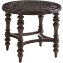 The appearance of Royal Kahala Black Sands Round End Table In Dark Brown designed by Tommy Bahama in the traditional interior design. This dark brown piece of furniture was selected by 1StopBedrooms from Royal Kahala Black Sands Collection to add a touch of cosiness and style into your home. Sku: 3235-950. Table Top Shape: Round. Material: Aluminum.