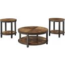 The appearance of Roybeck Light Brown and Bronze 3 Piece Occasional Table Set designed by Signature Design by Ashley in the transitional interior design. This light brown/bronze piece of furniture was selected by 1StopBedrooms from Roybeck Collection to add a touch of cosiness and style into your home. Sku: T411-13. Material: Wood.