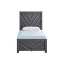 The appearance of Rustica Panel Twin Bed in Gray designed by Glory in the transitional interior design. This gray piece of furniture  was selected by 1StopBedrooms from Rustica Collection to add a touch of cosiness and style into your home. Sku: G005203A-TB Box 1;G005203A-TB Box 2. Bed Type: Panel Bed. Material: Wood. Bed Size: Twin.