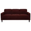 The appearance of Ruth 77-Inch Fabric Upholstered Track Arm Sofa In Rust Red designed by Coaster in the transitional interior design. This rust red piece of furniture  was selected by 1StopBedrooms from Ruth Collection to add a touch of cosiness and style into your home. Sku: 511211. Material: Fabric.