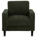 The appearance of Ruth Fabric Upholstered Track Arm Accent Chair In Matcha Green designed by Coaster in the transitional interior design. This matcha green piece of furniture was selected by 1StopBedrooms from Ruth Collection to add a touch of cosiness and style into your home. Sku: 511216. Material: Fabric.
