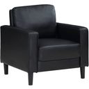 The appearance of Ruth Upholstered Track Arm Faux Leather Accent Chair Black designed by Coaster in the transitional interior design. This black piece of furniture was selected by 1StopBedrooms from Ruth Collection to add a touch of cosiness and style into your home. Sku: 508363. Material: Faux Leather.