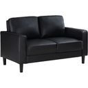 The appearance of Ruth Upholstered Track Arm Faux Leather Loveseat Black designed by Coaster in the transitional interior design. This black piece of furniture was selected by 1StopBedrooms from Ruth Collection to add a touch of cosiness and style into your home. Sku: 508362. Material: Faux Leather.