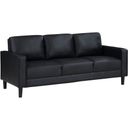 The appearance of Ruth Upholstered Track Arm Faux Leather Sofa Black designed by Coaster in the transitional interior design. This black piece of furniture was selected by 1StopBedrooms from Ruth Collection to add a touch of cosiness and style into your home. Sku: 508361. Material: Faux Leather.