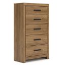Ryderton Five Drawer Chest In Auburn