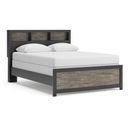 Ryderton Queen Bookcase Panel Bed In Black and Gray