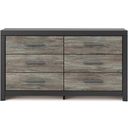 The appearance of Ryderton Six Drawer Dresser In Black and Gray designed by Signature Design by Ashley in the transitional interior design. This black and gray piece of furniture  was selected by 1StopBedrooms from Ryderton Collection to add a touch of cosiness and style into your home. Sku: NCB1118-31. Material: Wood.