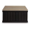 The appearance of Rylandyn Lift-Top Coffee Table In Light Brown and Black designed by Signature Design by Ashley in the modern / contemporary interior design. This light brown/black piece of furniture  was selected by 1StopBedrooms from Rylandyn Collection to add a touch of cosiness and style into your home. Sku: T721-00. Material: Wood.