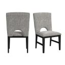 Salem Dining Side Chair with Fabric Set of 2 In Black and Grey