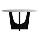 Salem Round Dining Table with Faux Marble Top In Black and Grey